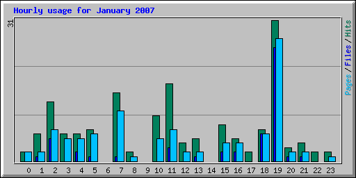 Hourly usage for January 2007