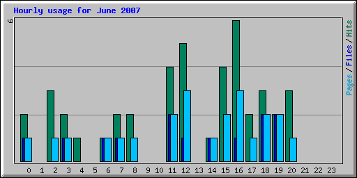 Hourly usage for June 2007